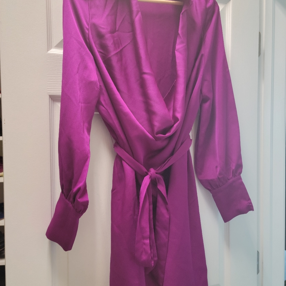 Fashion Nova cowl neck wrap dress.